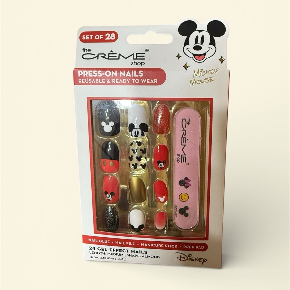 The Crème Shop Disney Mickey Mouse Press-On Nails - Red, Black, Gold